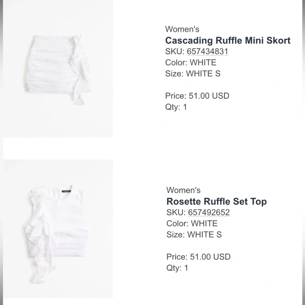 Abercrombie & Fitch White Two-Piece Ruffle Dress Set - Picture 2 of 6